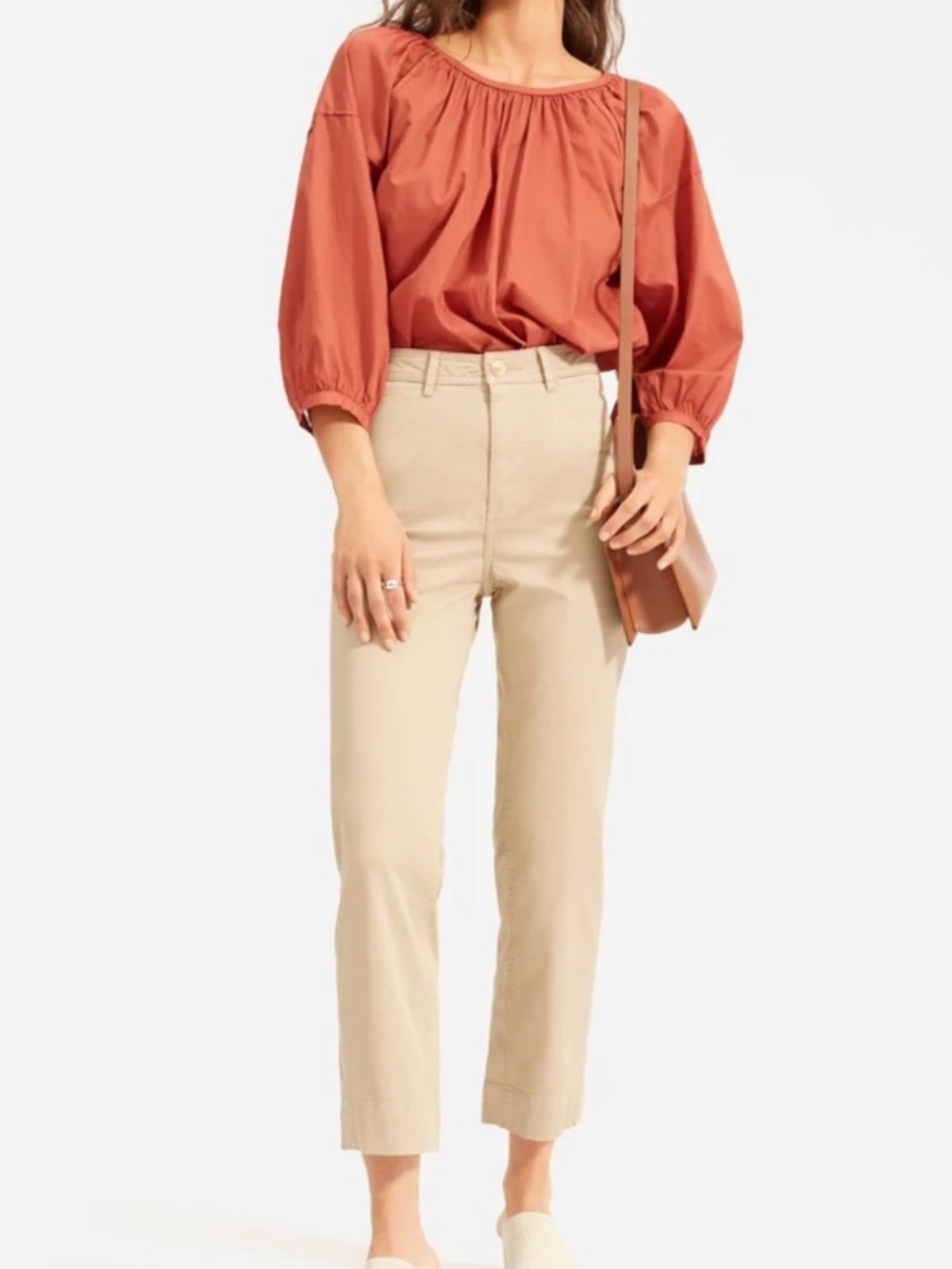Everlane The Lightweight Straight-Leg Crop Khaki Chino Pants